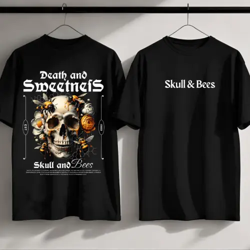 Skull & Bees T shirt Design